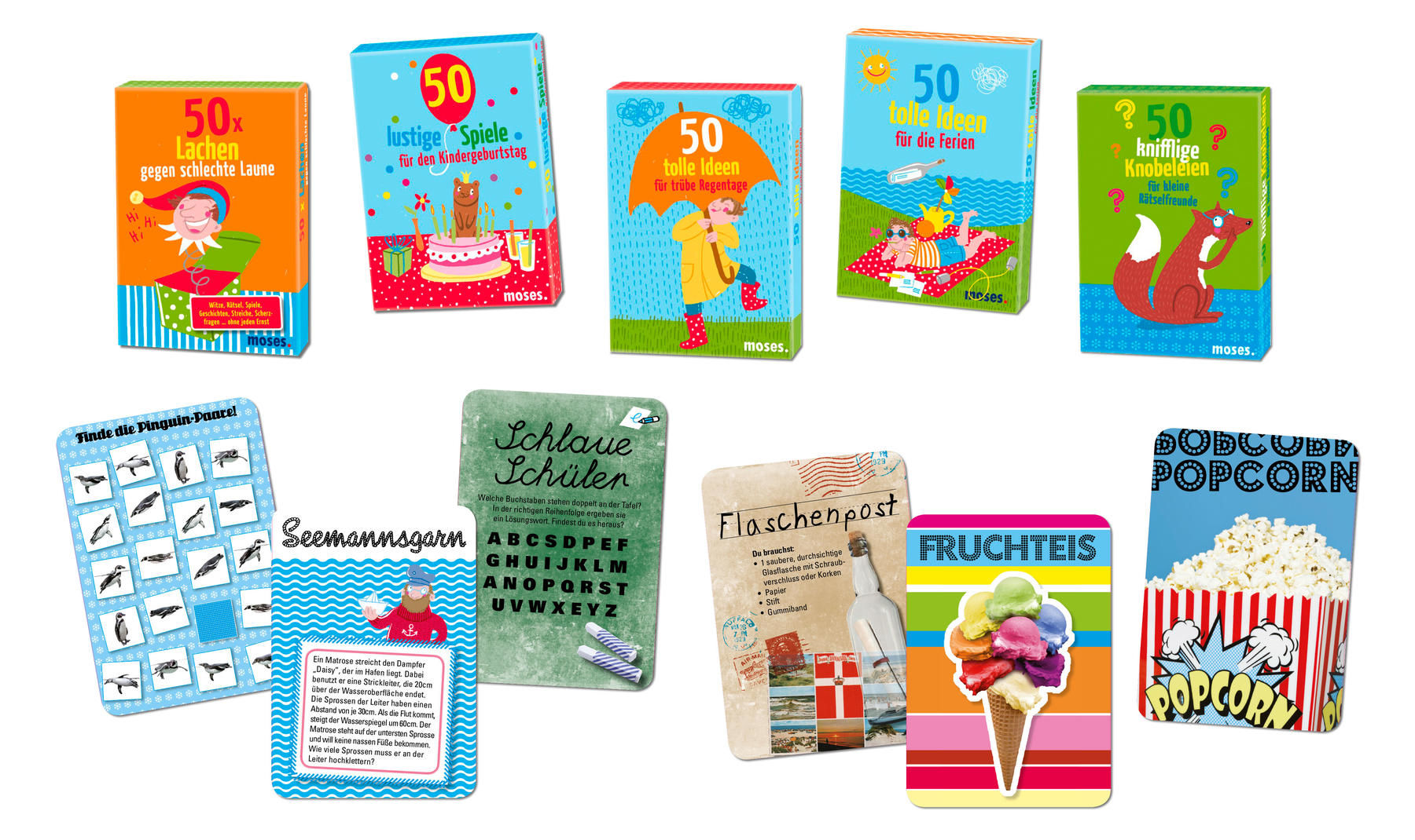 50 Karten, Beschäftigung für Kinder, Kartenset, Illustration und Gestaltung Isabel Große Holtforth